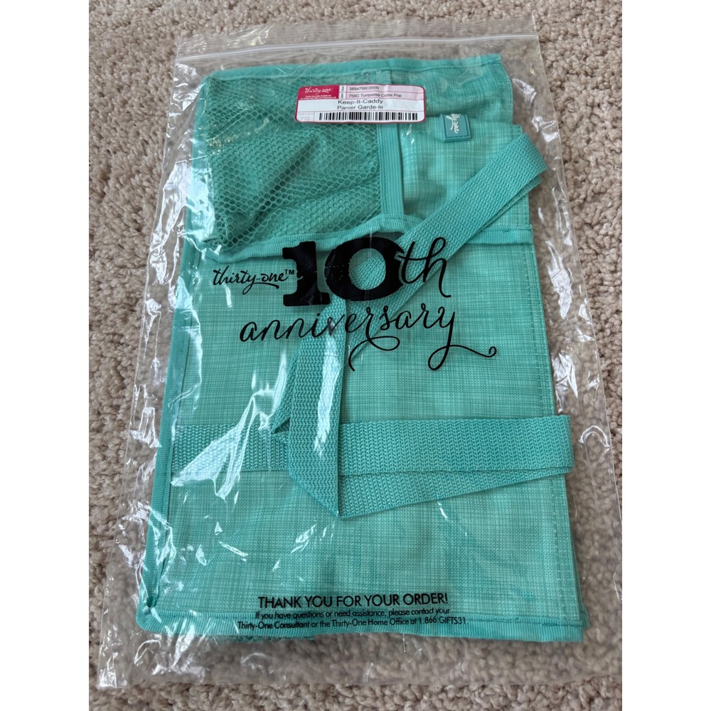 Thirty-One 31 Keep-It-Caddy Turquoise Cross Pop 10th Anniversary New in Pkg